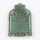 Cage à oiseaux avec du zinc carré supports pendentif en alliage cabochon PALLOY-R065-095-FF-2