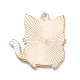 ハロウィンアロイエナメルペンダント  ゴールドカラー  猫の形  25x24x1mm  穴：1.5mm ENAM-P248-01G-A-2