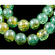 Two Tone Round Crackle Glass Beads Strands X-GGC10MM032Y-L-1