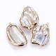 Galvanoplastie perle baroque naturelle gros pendentifs perle keshi PEAR-F010-02G-1