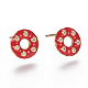 Brass Micro Pave Cubic Zirconia Ear Studs EJEW-F209-04D-G-1