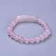 Bracelets extensibles en quartz rose naturel BJEW-F395-D01-2