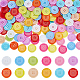 CRASPIRE 240pcs 12 Colors Plastic Button Round Resin Colourful Button 4 Holes 30mm Craft Buttons for Crafting Clothes DIY Craft Sewing Knitting Crochet KY-CP0001-01-1