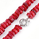 Synthetic Coral Beaded Necklaces NJEW-S414-40-2