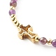 Cross Cubic Zirconia Beaded Bracelet for Girl Women BJEW-JB06848-01-5