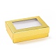 (venta de liquidación defectuosa: ligeramente cóncavo y amarillento) rectángulo día de san valentín presenta paquetes cajas de cartón para joyería con ventana visible CBOX-XCP0001-03-2