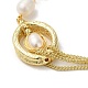 Pulseras de eslabones de perlas ovaladas naturales BJEW-C051-56G-2