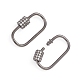 Brass Micro Pave Clear Cubic Zirconia Screw Carabiner Lock Charms ZIRC-E164-11B-1