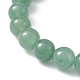 Bracelet extensible en perles d'aventurine verte naturelle et d'hématite synthétique BJEW-JB09760-02-4