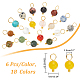 108 breloques rondes en pierres précieuses naturelles et synthétiques mélangées de 18 couleurs. PALLOY-AB00163-2