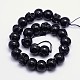 Natural Black Onyx Beads Strands G-M263-D-04-2