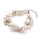 Natural White Moonstone Dangle Earrings and Bracelets Sets SJEW-JS00972-4