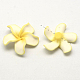 Argile polymère main grandes 3 d perles fleurs de frangipanier CLAY-Q197-40mm-01A-1