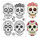 GLOBLELAND Halloween Background Clear Stamps Skull Skeleton Flowers Silicone Clear Stamp Seals for Cards Making DIY Scrapbooking Photo Journal Album Decoration DIY-WH0167-56-911-1