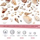 Perline di conchiglia di ciprea naturale e perle tonde di perle di vetro DIY-SZ0007-37-7