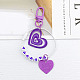 Porte-clés pendentif acrylique cube et coeur HEAR-PW0001-149E-1