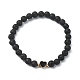 Bracelets de perles rondes en pierre de lave naturelle BJEW-JB09881-07-1
