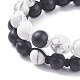 Ensemble de bracelets de perles tressées en howlite naturelle et en verre 2pcs 2 styles BJEW-TA00073-4