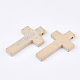 印刷木製のペンダント  十字架クロス  イースターのために  ビスク  41.5~42.5x23.5~24.5x4.5mm  穴：2mm WOOD-S050-35B-06-2