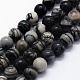 Chapelets de perles de pierre noire/soie noires naturelles X-G-I199-11-6mm-1