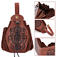 GORGECRAFT Medieval Leather Drawstring Pouch Vintage Printed Waist Bag Portable Brown Fanny Pack Dice Coin Purse for Women Men Hiking Waist Packs Costume Accessories AJEW-WH0285-05-4
