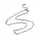 201 collar de cadena con clip de acero inoxidable para hombres y mujeres NJEW-P268-A33-1X5-1