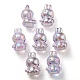 Placage uv perles à bulles acryliques transparentes irisées arc-en-ciel OACR-C007-02C-1