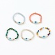 Glass Beads Stretch Rings RJEW-JR00315-1