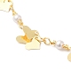 Collares de cadena de eslabones con cuentas de perlas de imitación de plástico ABS y corazón de latón para mujer NJEW-G100-03G-2