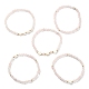 Ensemble de bracelets extensibles en quartz rose naturel BJEW-JB09495-01-1