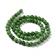 Brins de perles synthétiques de quartz fraise vert (verre) G-C239-02A-1-2