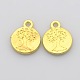 Flat Round with Tree of Life Plating Zinc Alloy Pendants PALLOY-N0104-02G-1