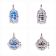 BENECREAT 10PCS Mixed Shape Hollow Silver Plated Bead Cage Pendant Oil Diffuser Pendant - Perfume Fragrance Essential Oil Aromatherapy Diffuser Charms Pendant Necklace DIY-BC0001-01-3
