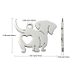 201ステンレス鋼ペンダント  心が空っぽの犬  ステンレス鋼色  14x17x1mm  穴：1.4mm FIND-CJC0015-07P-3
