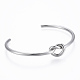 Trendy 304 Stainless Steel Torque Cuff Bangles BJEW-H703-19P-1
