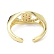 Evil Eye Real 18K Plated Cuff Rings for Women Gift ZIRC-C021-03G-02-2