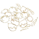 Benecreat 16pcs4スタイル真鍮ペンダント  カン付き  植物学  18KGP本金メッキ  43x13x2mm  穴：1mm KK-BC0001-84G-4