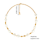 Collier de perles naturelles carrées et rondes avec chaînes en acier inoxydable pour femmes SX4591-1-3