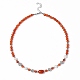Edelstein- und Naturperlen-Halskette mit 304 Edelstahlverschluss für Damen NJEW-F302-04-2