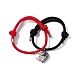 2 pièces 2 couleurs cristal strass correspondant coeur bracelets à breloques ensemble BJEW-E011-02BS-1
