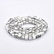 Half Plated Clear Glass Faceted Cube Beads Strands GLAA-A031-4mm-HP02-2