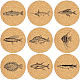 コルクカップマットセット  プリントコースター  フラットラウンド  ペルー  魚模様  100x5mm  9個/セット DJEW-WH0040-005-1