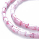 Mèches de perles de verre craquelé peintes au four opaque EGLA-T008-18D-3