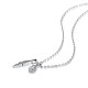 TINYSAND Leaf & Pinecone 925 Sterling Silver Cubic Zirconia Pendant Necklaces TS-N337-S-3
