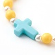 Bracelets de perles extensibles acryliques opaques pour enfants BJEW-JB06230-6
