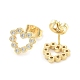 Brass Micro Pave Cubic Zirconia Stud Earrings EJEW-P247-04G-2