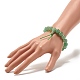 Bracciale elasticizzato con perline rotonde di avventurina verde naturale BJEW-JB07235-01-3