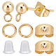 CREATCABIN 80Pcs 18K Gold Plated Ball Stud Earring Post Stainless Steel Earring Studs with Loop Butterfly Ear Back Set Hypoallergenic 80Pcs Open Jump Rings for Earring Making DIY 4mm DIY-CN0002-05-1