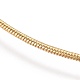 真鍮ラウンドスネークチェーンネックレスメイキング  カニカン付き  長持ちメッキ  ゴールドカラー  16.34インチ（41.5cm） MAK-L025-02G-3
