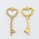 Golden Plated Key Brass Grade A Rhinestone Beads Links X-RB-E328-01G-1